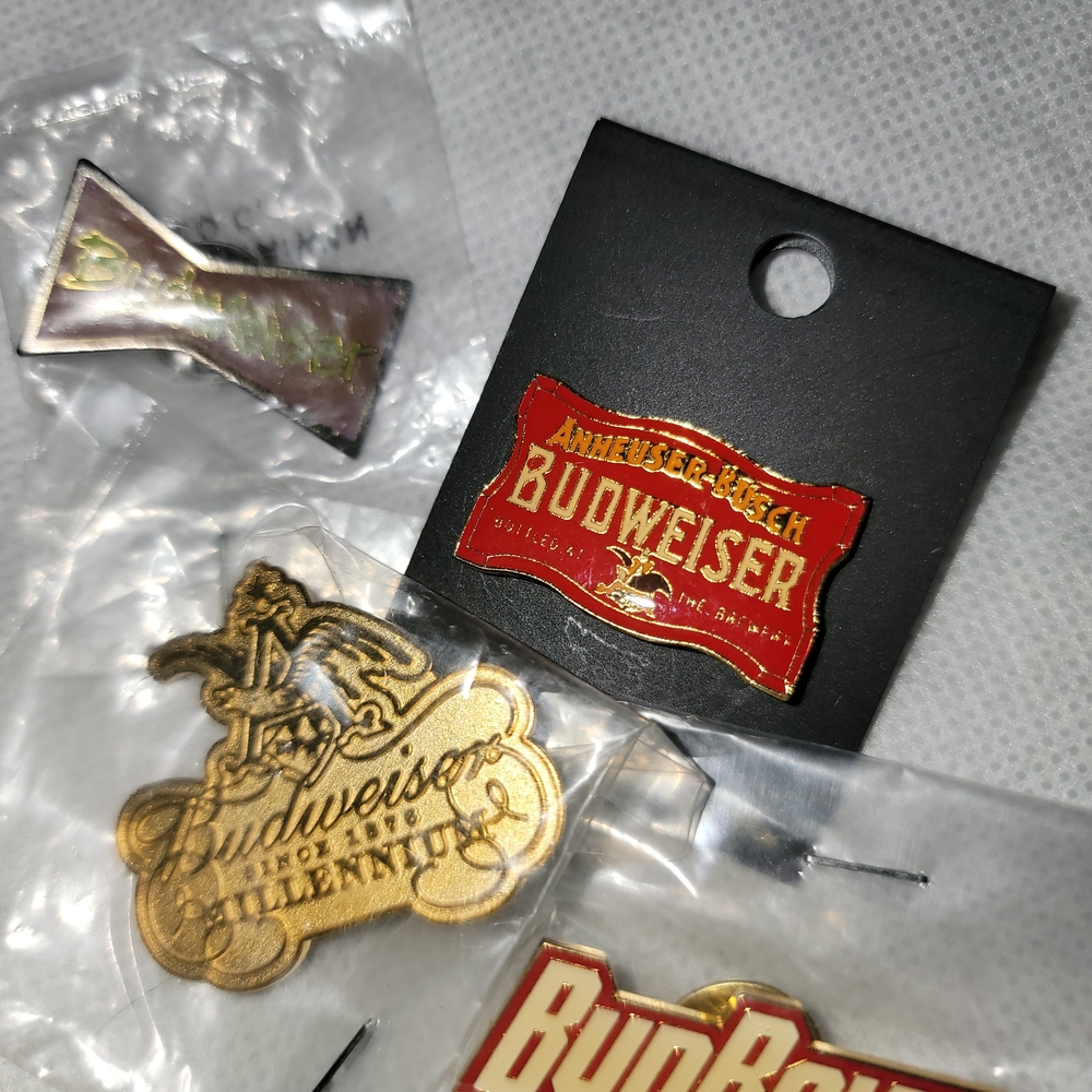 Budweiser Red and Gold Pin Collection